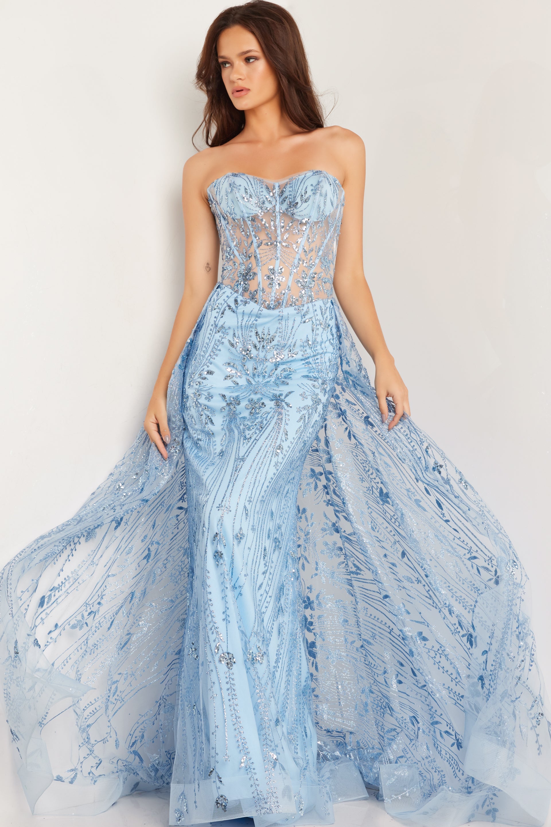 Jovani 26113 Corset Bodice Overskirt Long Formal Prom Dress