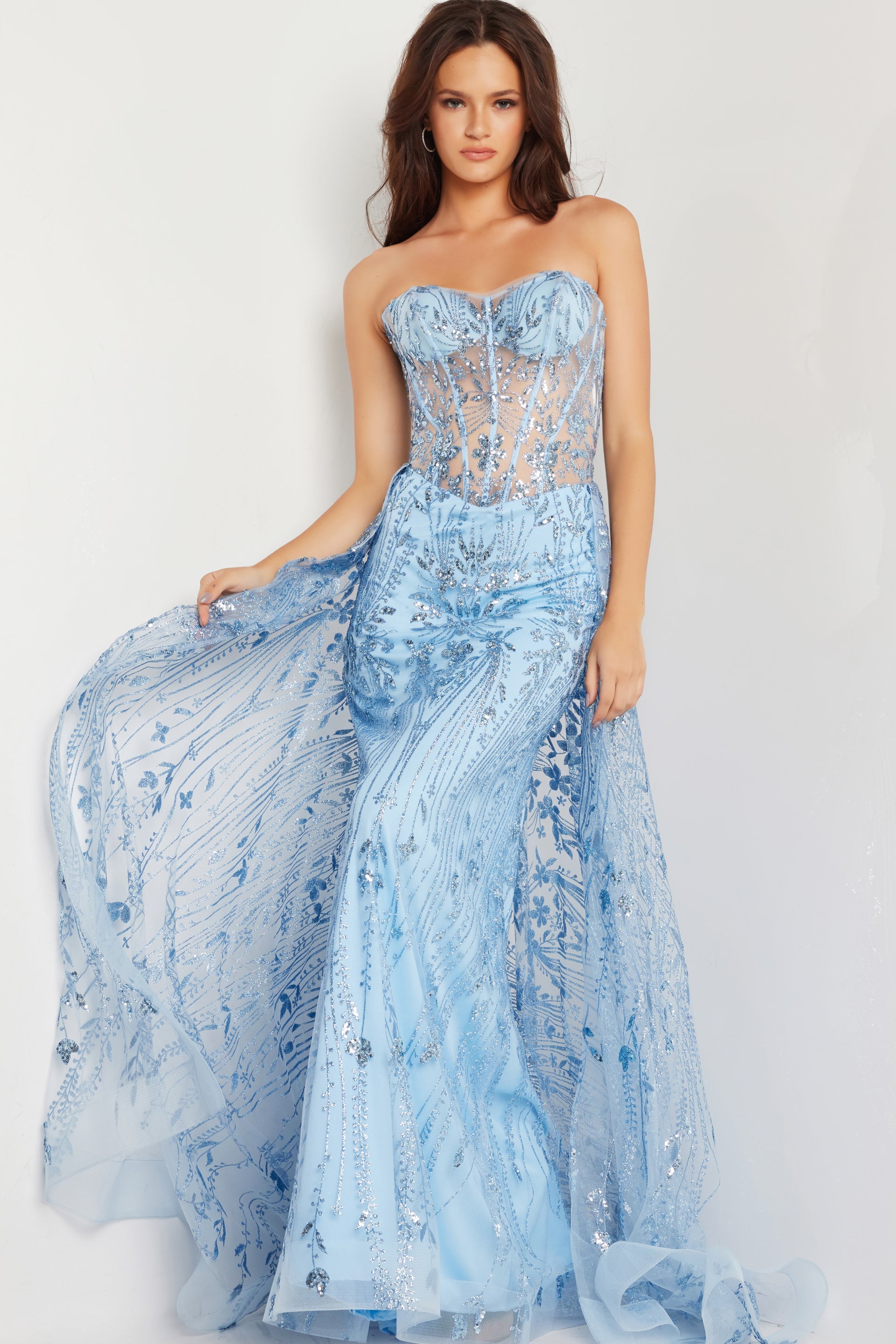Jovani 26113 Corset Bodice Overskirt Long Formal Prom Dress