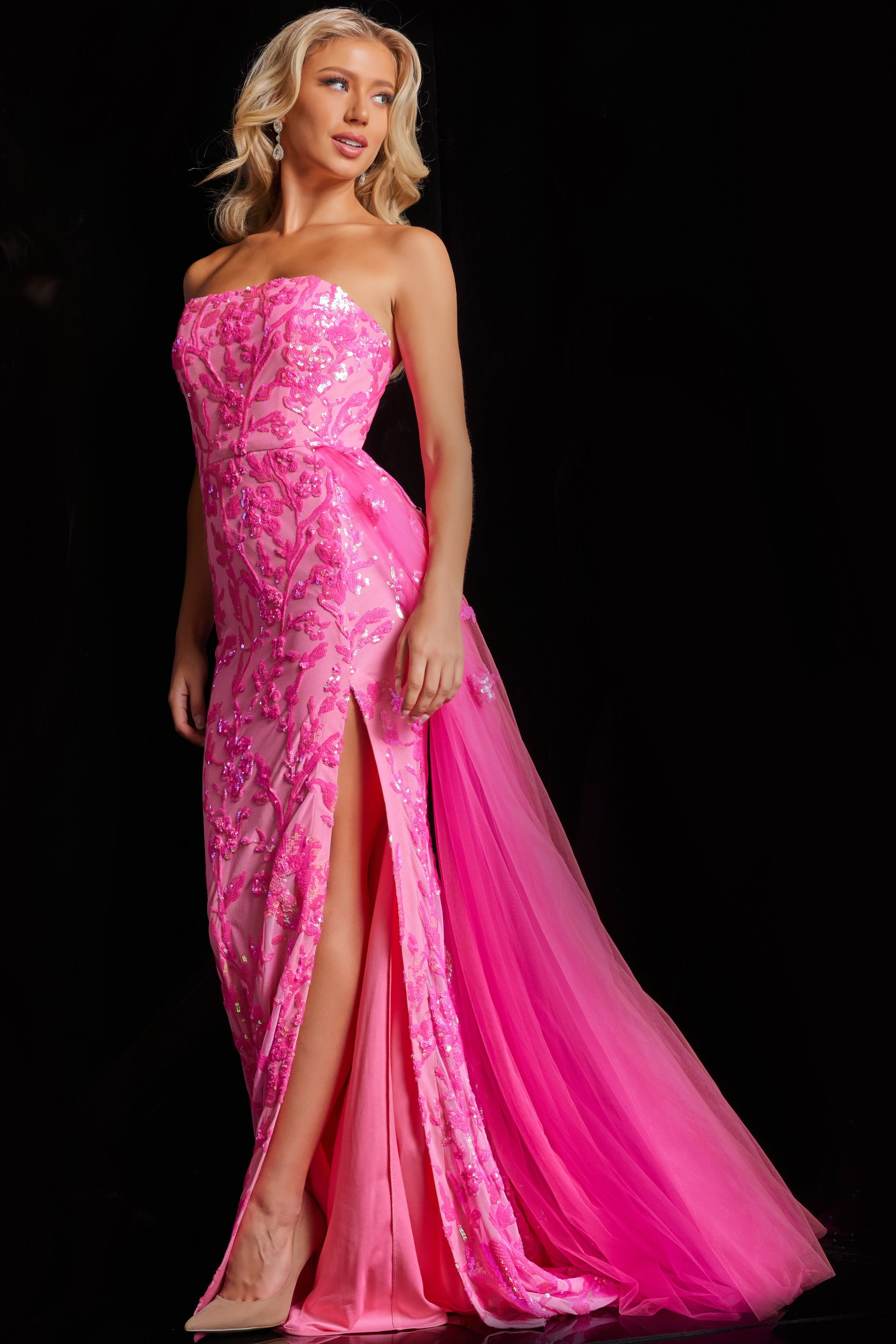 Jovani 26134 Side Tail Fitted Long Formal Prom Dress