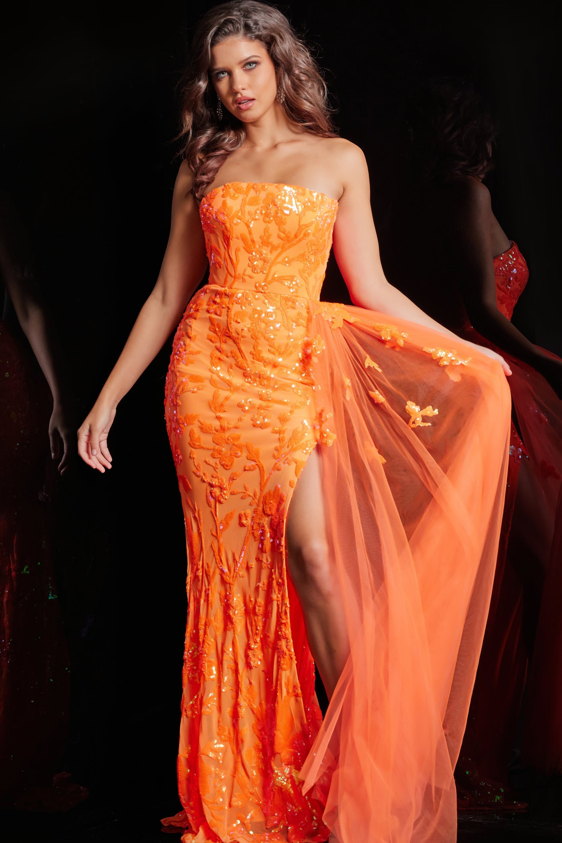 Jovani 26134 Side Tail Fitted Long Formal Prom Dress