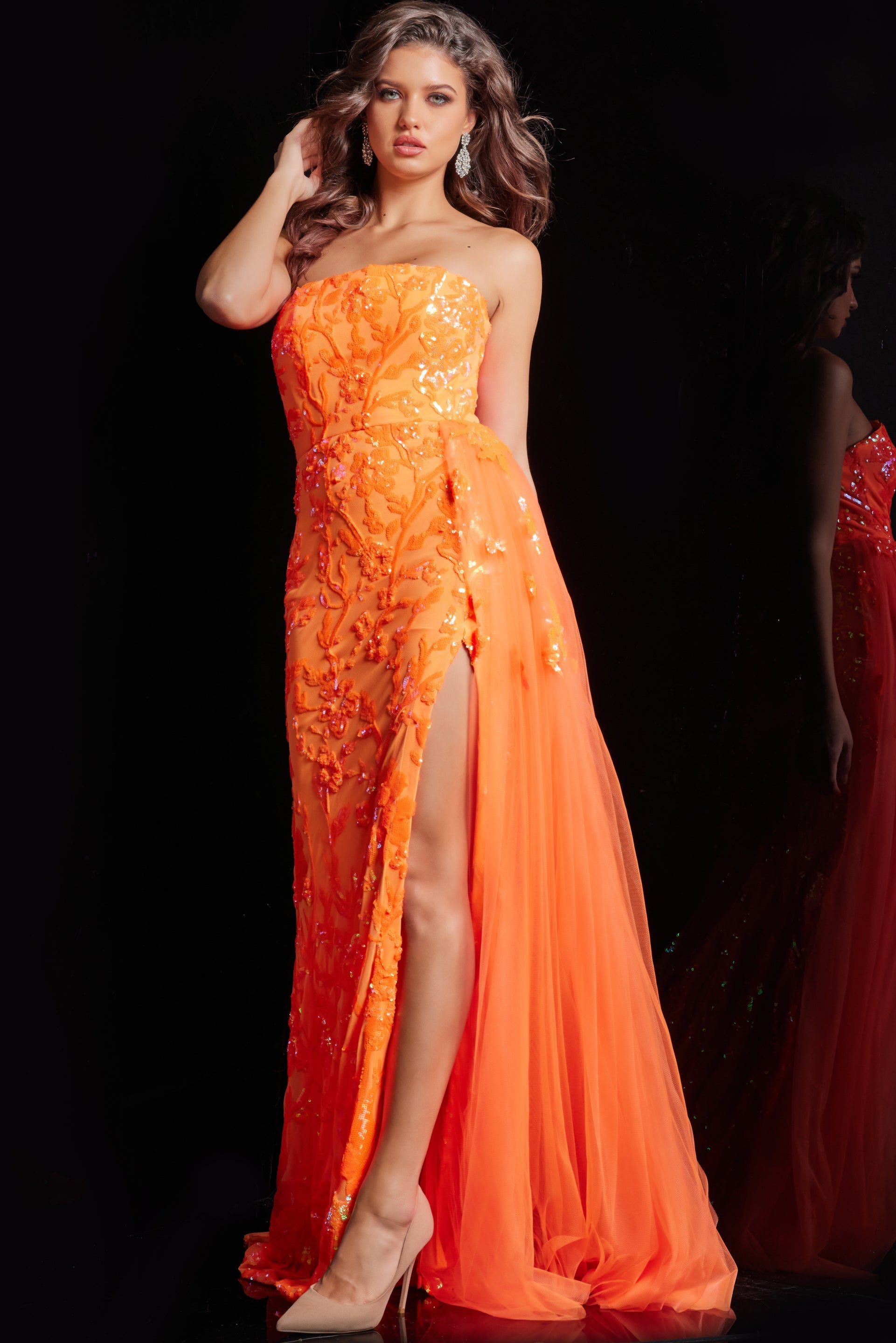 Jovani 26134 Side Tail Fitted Long Formal Prom Dress