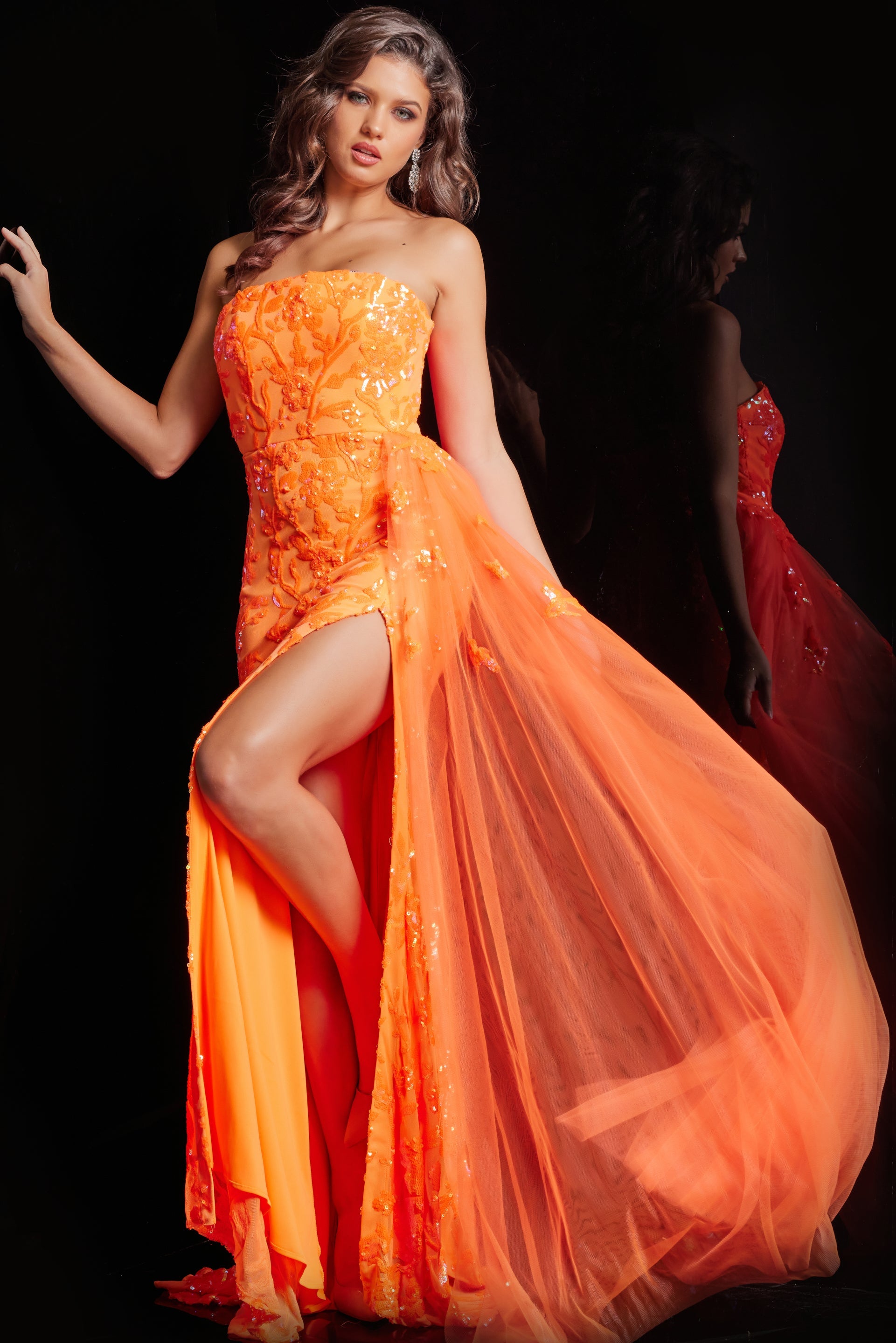 Jovani 26134 Side Tail Fitted Long Formal Prom Dress