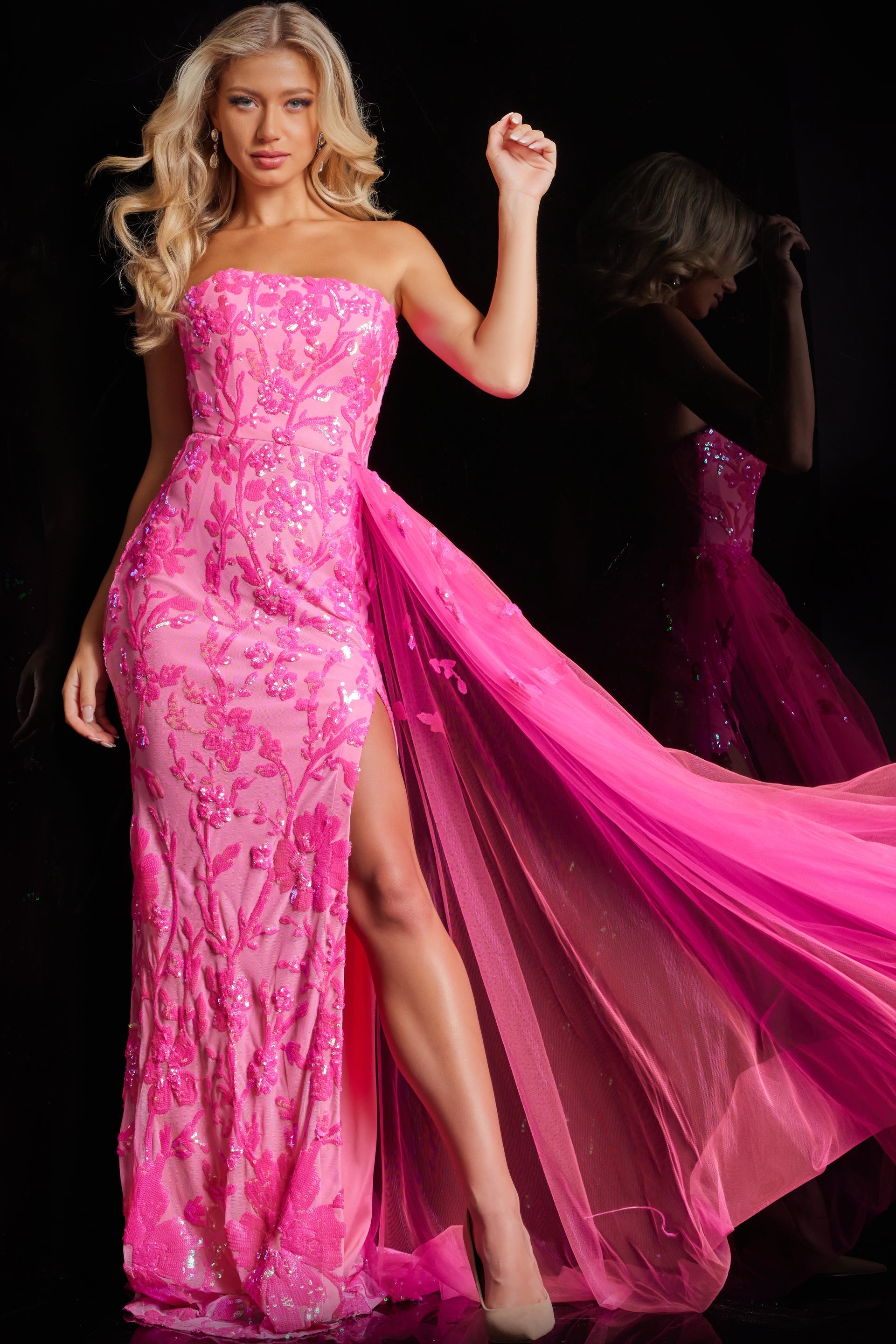 Jovani 26134 Side Tail Fitted Long Formal Prom Dress