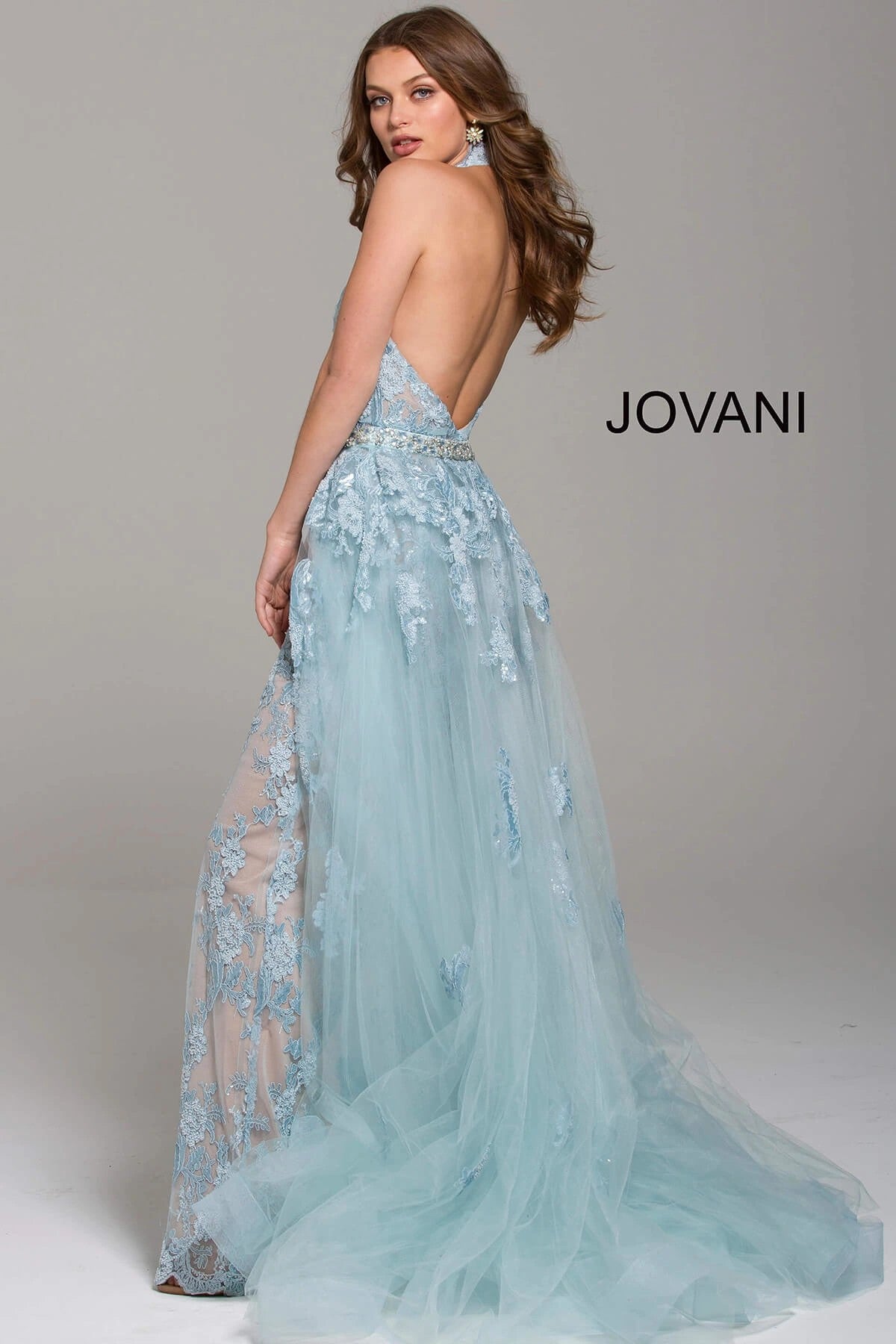 Jovani 60124 Long Formal Overskirt Prom Jumpsuit