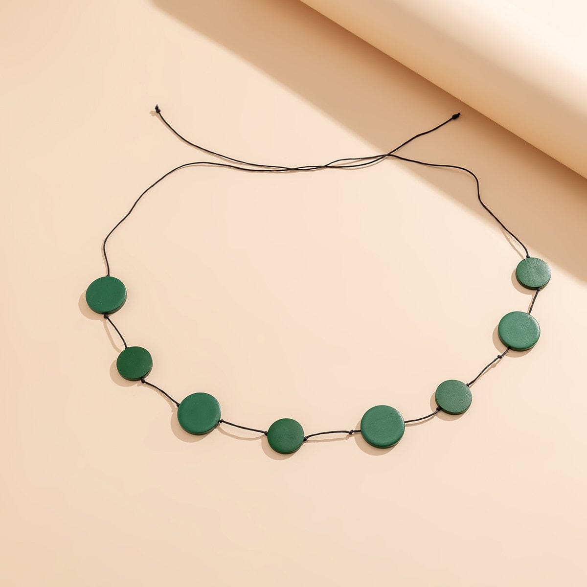 Minimalist Wooden Round Disk Wax String Waist Chain