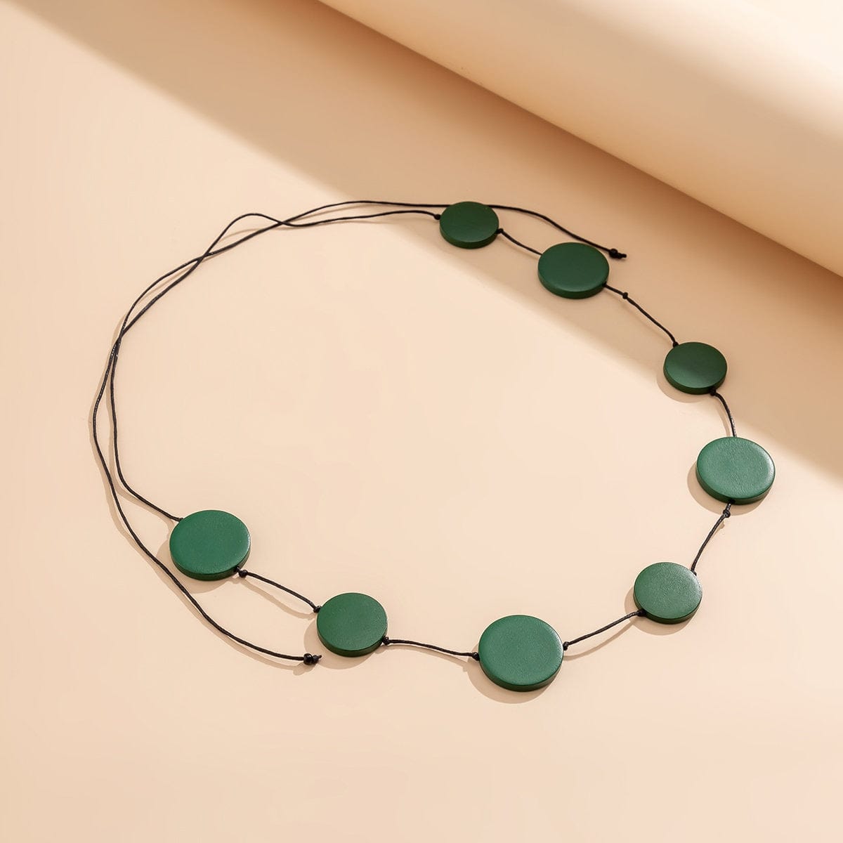 Minimalist Wooden Round Disk Wax String Waist Chain