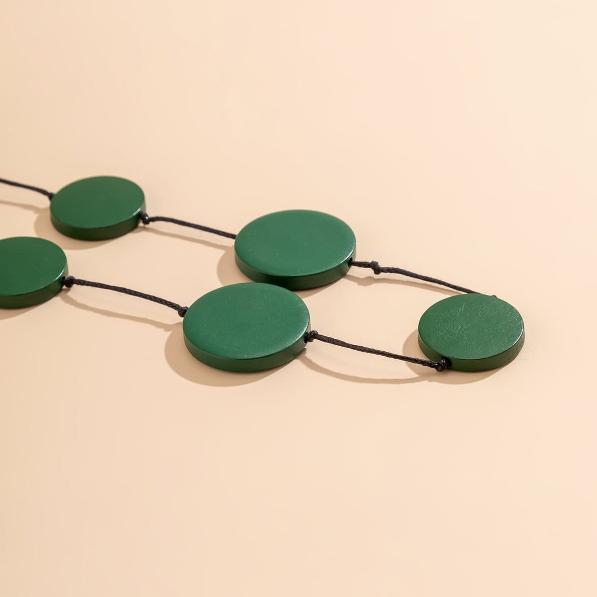 Minimalist Wooden Round Disk Wax String Waist Chain